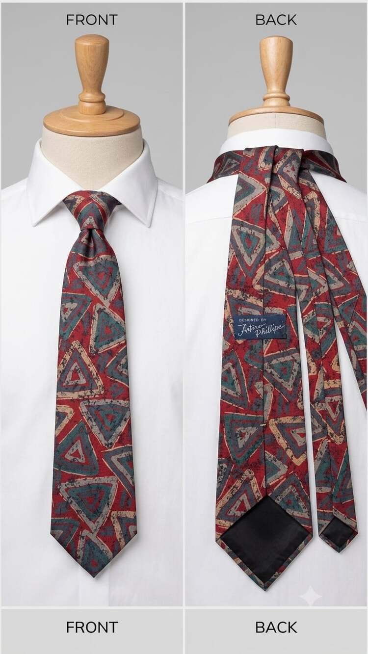 J Garcia MEN'S TIE 100% PURE SILK Abstract Angles Collector's Edition made USA